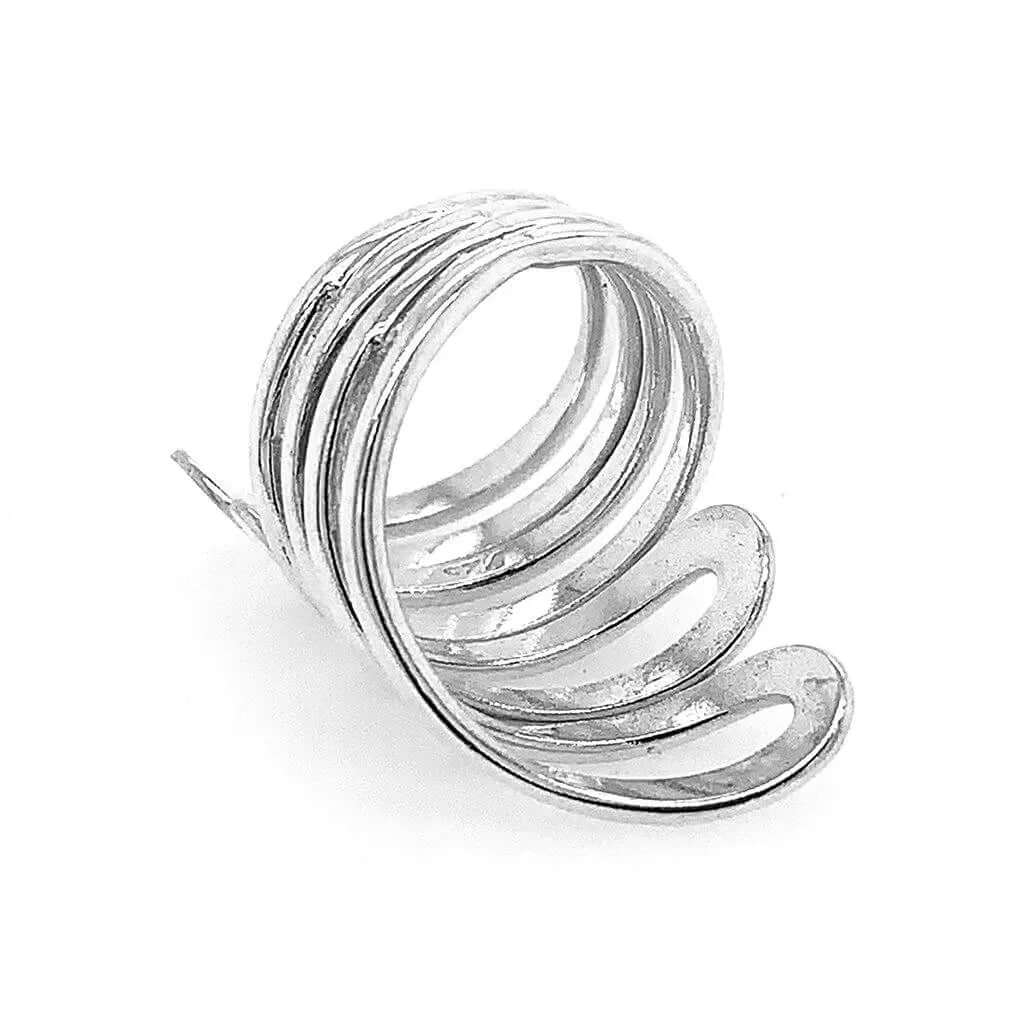 Tetra Loop Silver Ring back - Nueve Sterling