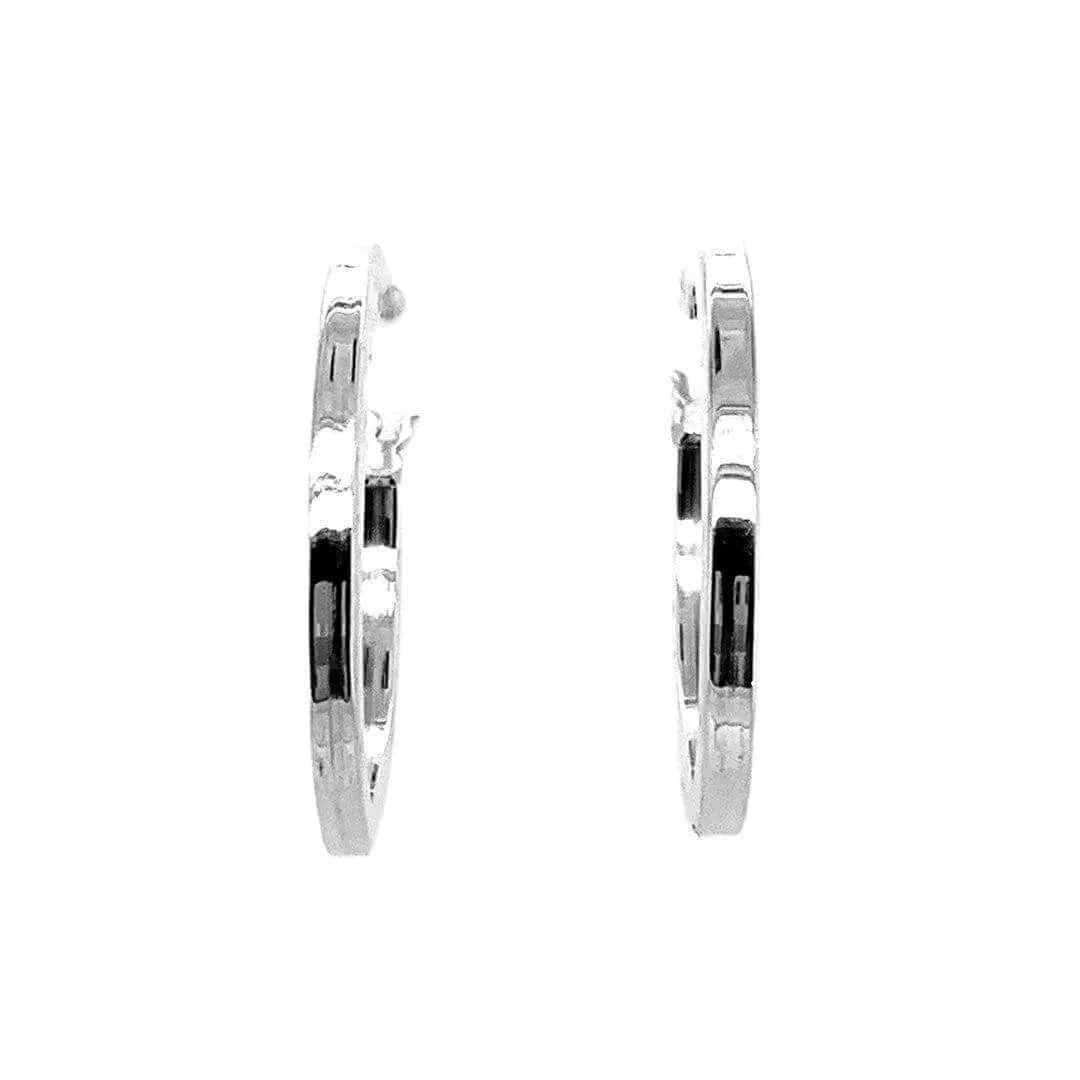 Thin Oval Silver Hoops - Nueve Sterling