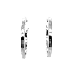 Thin Oval Silver Hoops - Nueve Sterling