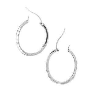 Thin Oval Silver Hoops top - Nueve Sterling