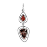 Three Gemstones Silver Pendant back - Nueve Sterling