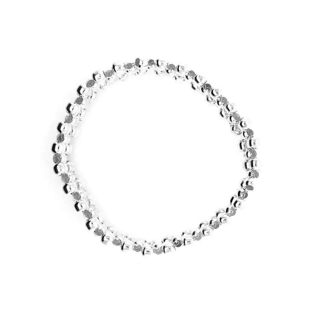 Triple Row Medium Beads Silver Bracelet top - Nueve Sterling
