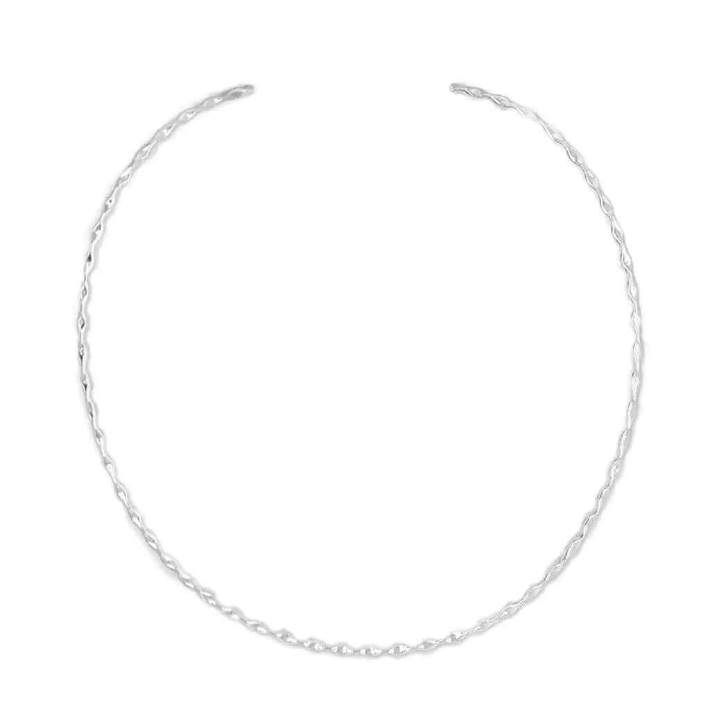 %product Tubular Wavy Silver Choker Nueve Sterling