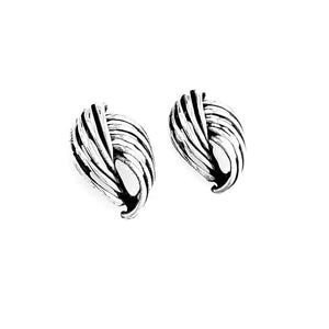 Twirl Silver Earrings side - Nueve Sterling