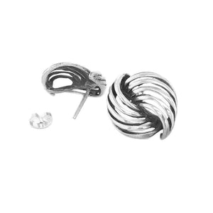 Twirl Silver Earrings flat - Nueve Sterling