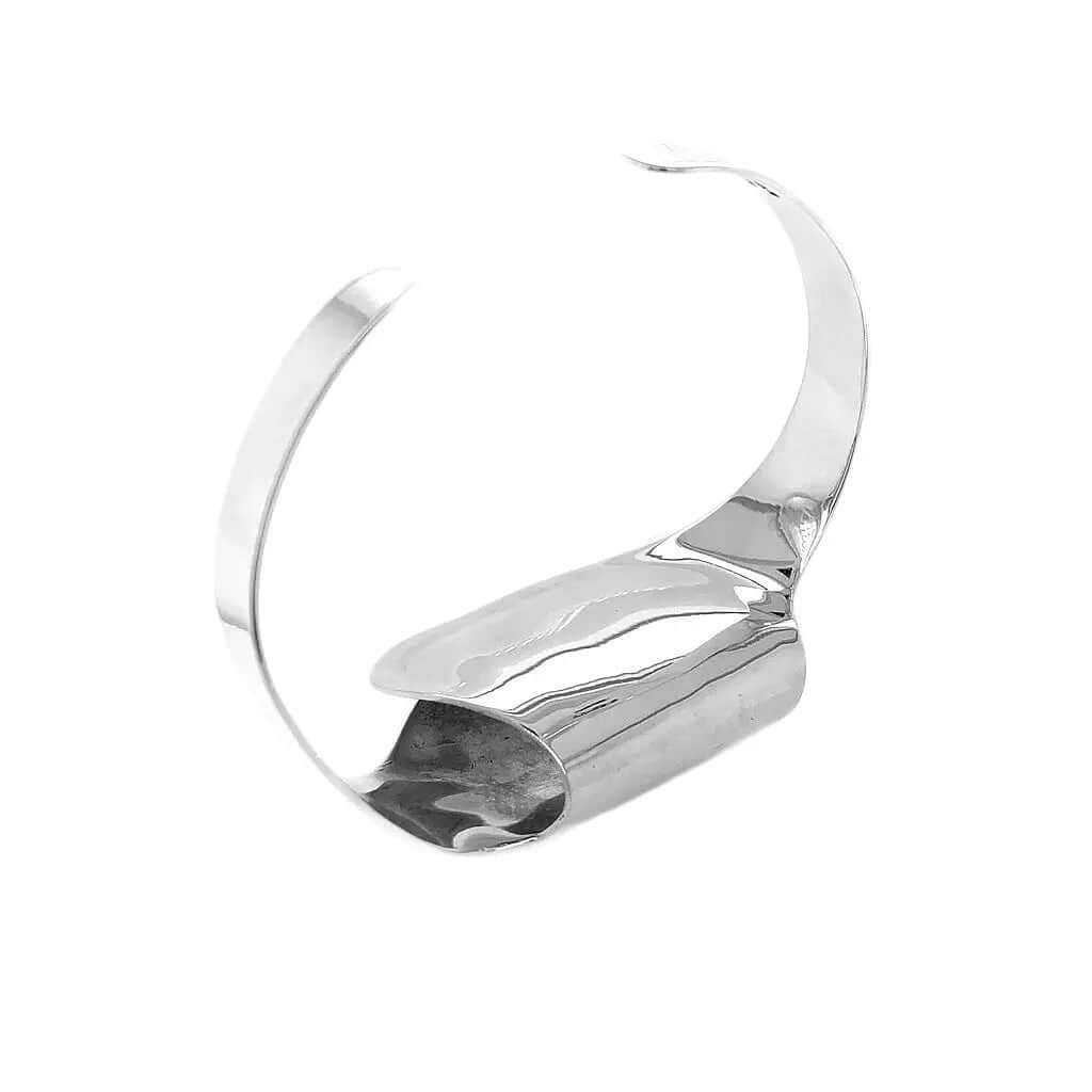 Twisted Silver Cuff-Bracelet back - Nueve Sterling