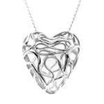 %product Unique Silver Heart Pendant Nueve Sterling