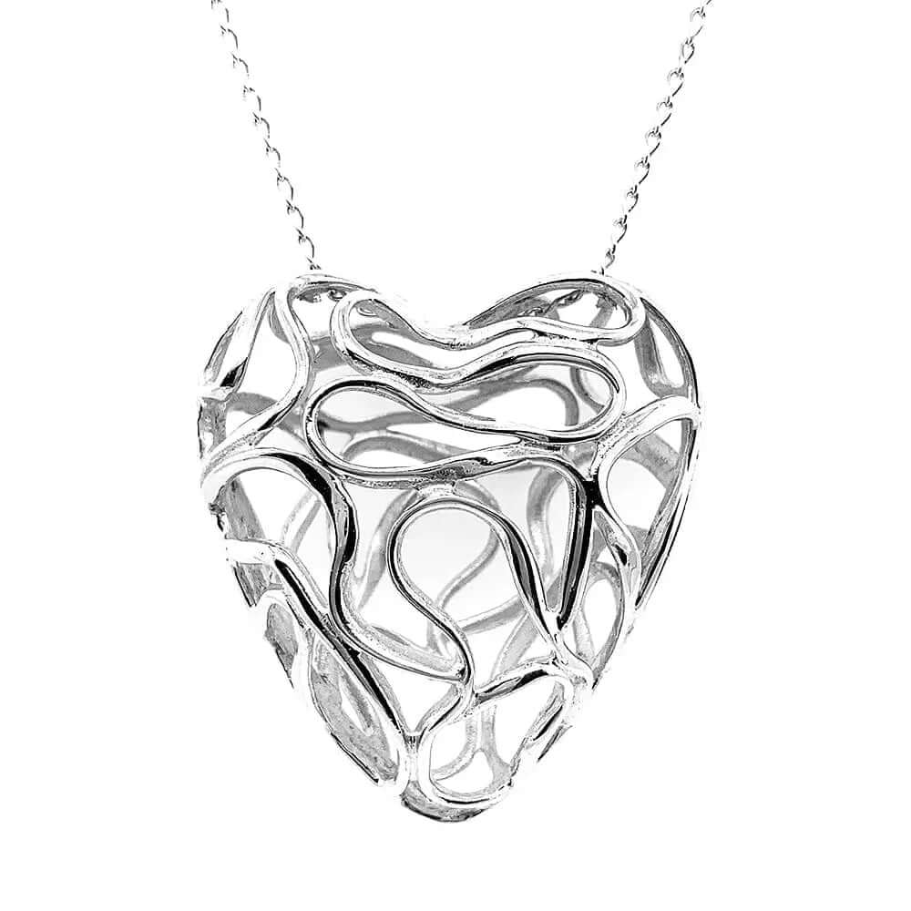 %product Unique Silver Heart Pendant Nueve Sterling