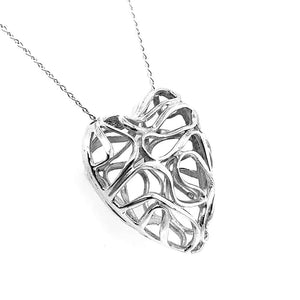 %product Unique Silver Heart Pendant Nueve Sterling