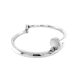 Unisex Big Nail Silver Bangle - Nueve Sterling
