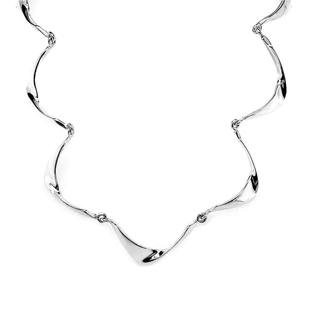 %product Waves Necklace In Silver - Nueve Sterling