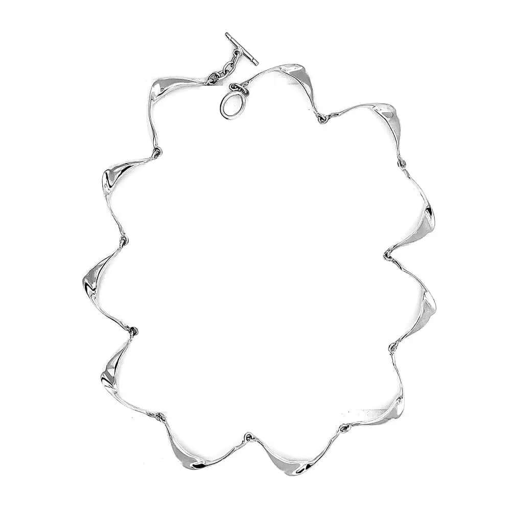 %product Waves Necklace In Silver top - Nueve Sterling