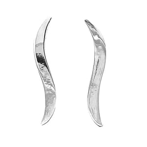 Wavy-Bar-Silver-Climber-Earrings-front-Nueve-Sterling