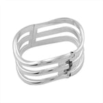 Wavy Lines Silver Clamper back - Nueve Sterling