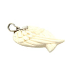 %product Wings Carved Bone Silver Pendant Nueve Sterling