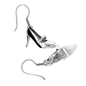Woman Shoes Silver Earrings back - Nueve Sterling