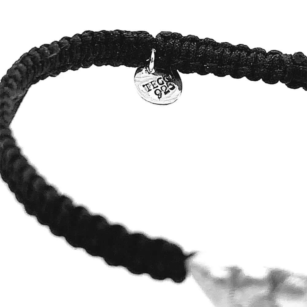Woven Bracelet with Bubbly Silver Triangle detail - Nueve Sterling