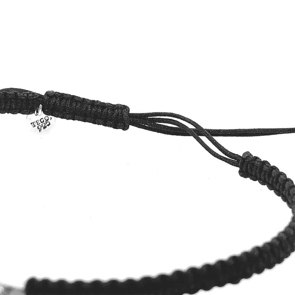 Woven Bracelet with Bubbly Silver Triangle detail - Nueve Sterling
