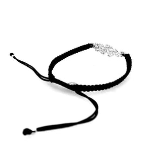 Woven Bracelet with Silver Caviar back - Nueve Sterling