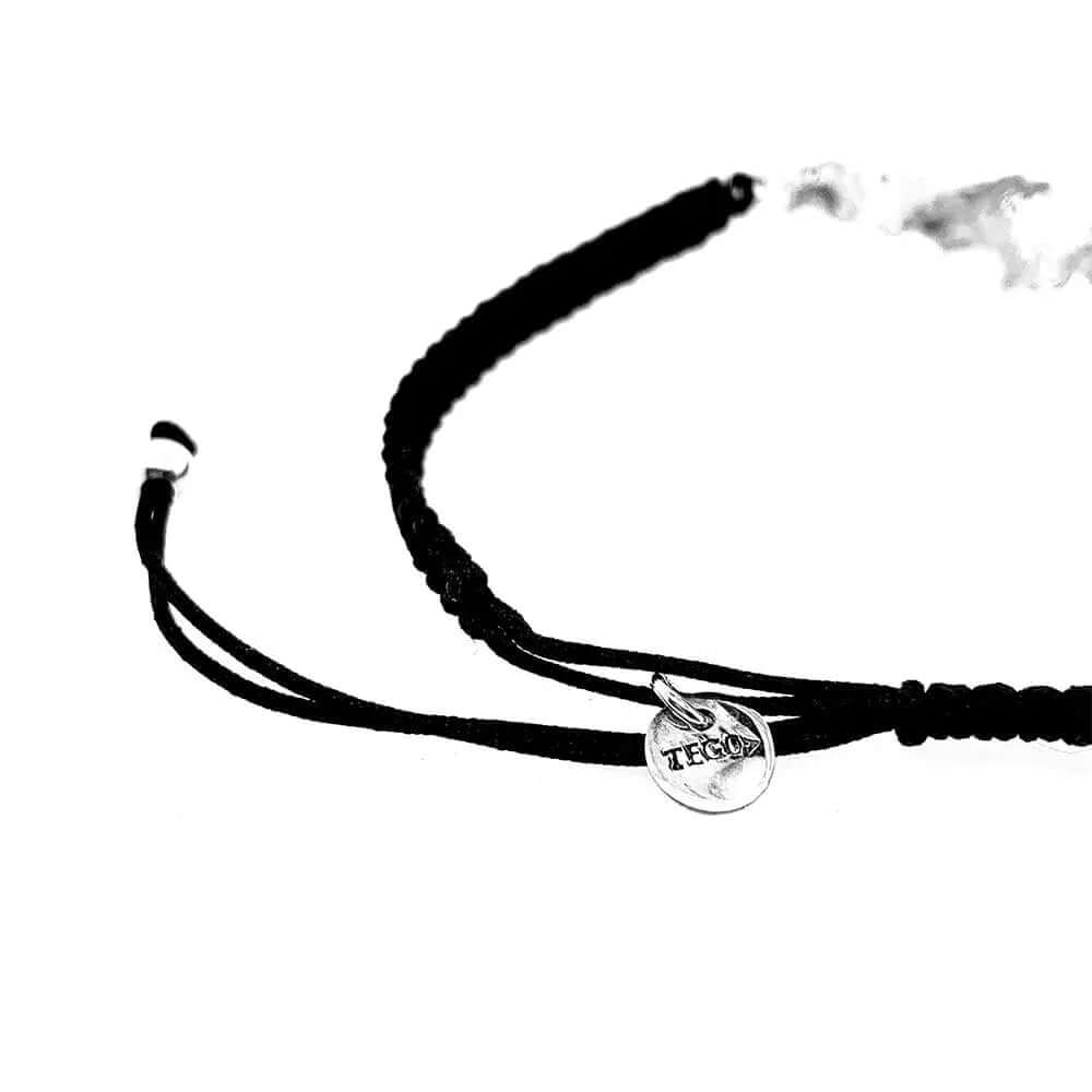 Woven Bracelet with Silver Crispy Flake detail - Nueve Sterling