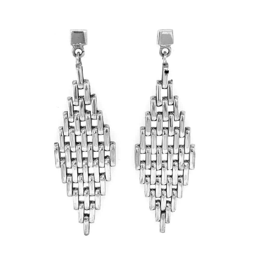 Woven Silver Earrings - Nueve Sterling