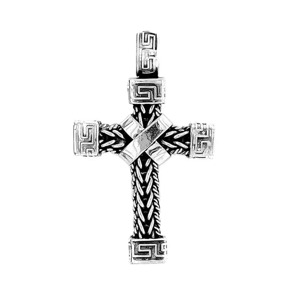 Woven Silver Cross - Nueve Sterling