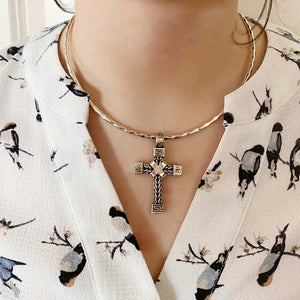 %product Woven Silver Cross Nueve Sterling